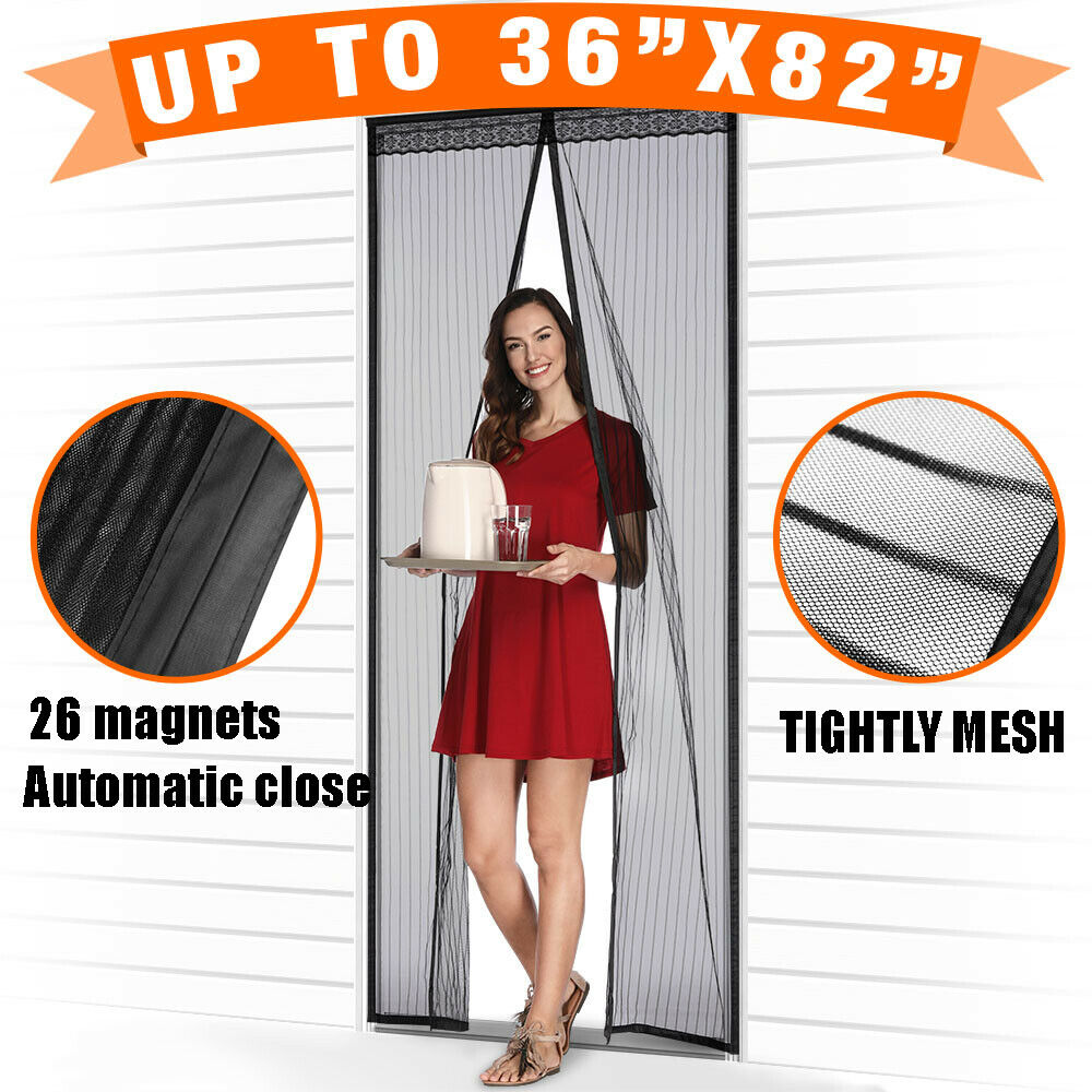 Magnetic Screen Door With Heavy Duty Strong Magnets And Mesh Curtain Transparent