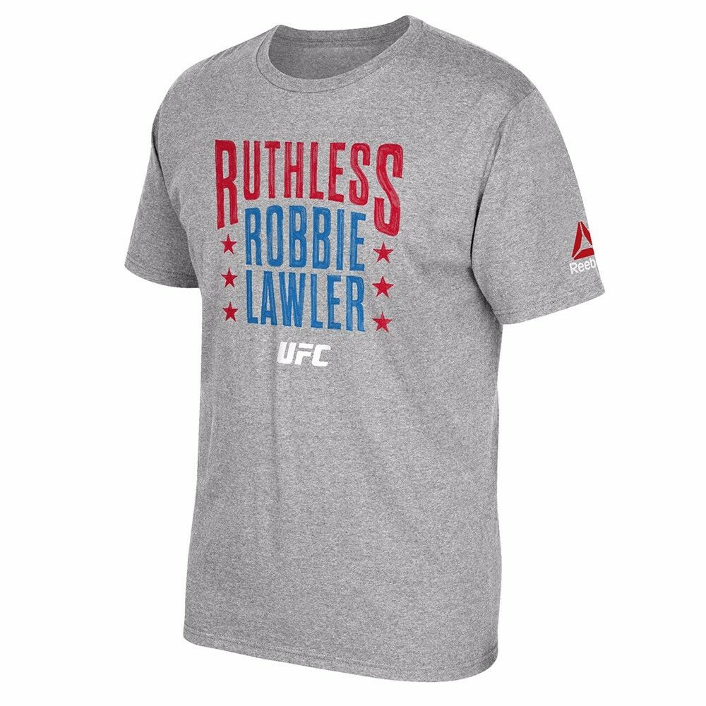 Robbie Lawler Ufc Reebok Grey Fighter Tee "ruthless" Graphic Print T-shirt