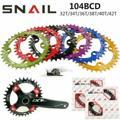 Snail 32-42t104bcd Mtb Mountain Bike Chainring Round Oval Narrow Wide Chain Ring
