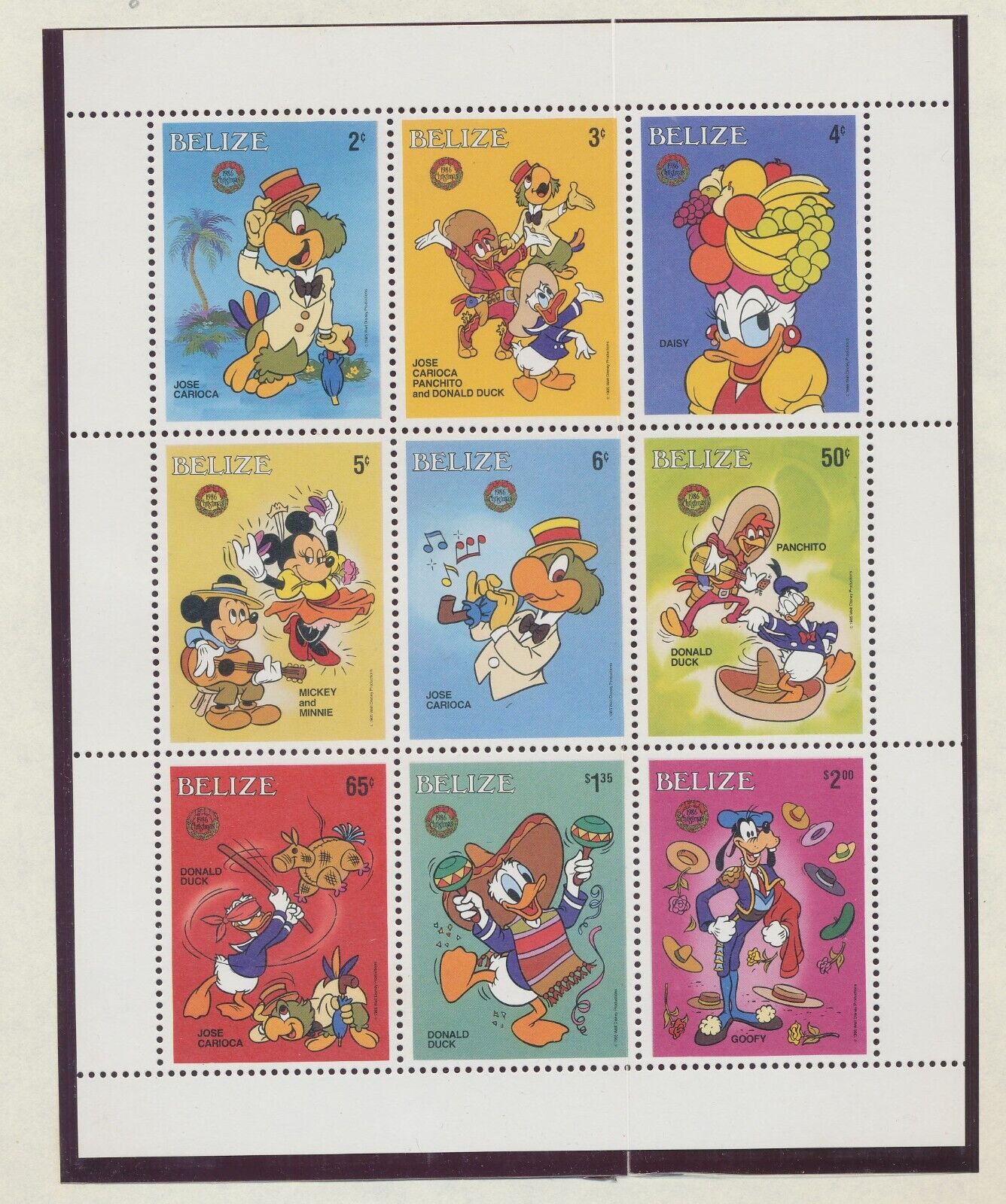 Belize - Scott 851-852 - Fvf Mnh - Disney, Donald Duck, Christmas - Two Scans
