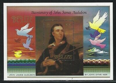 1985 Belize Scott #756 - John Audobon Bicentennial Souvenir Sheet - Mnh